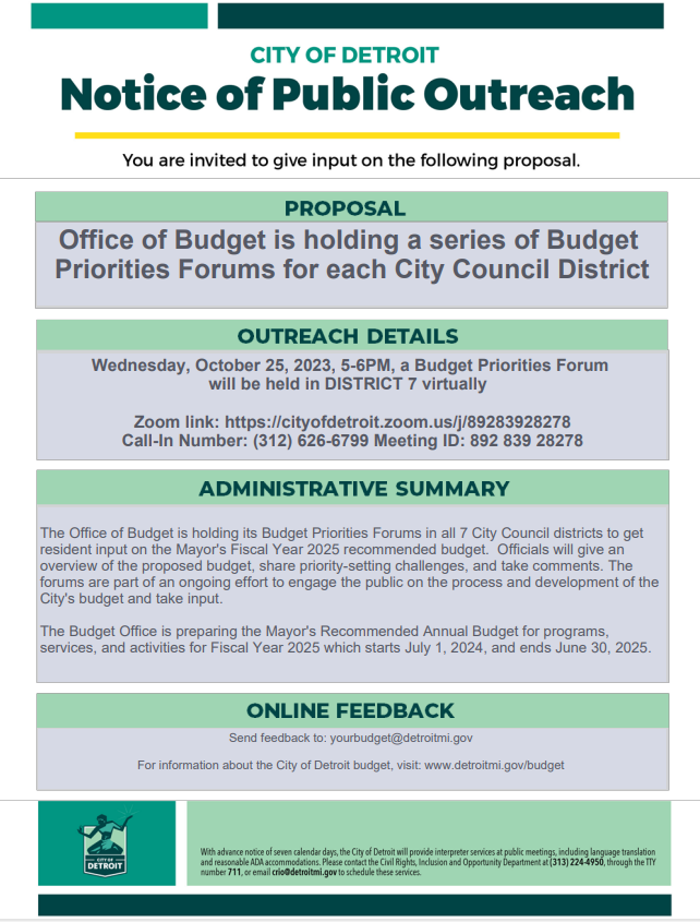 Budget Priority Pub Notice District7