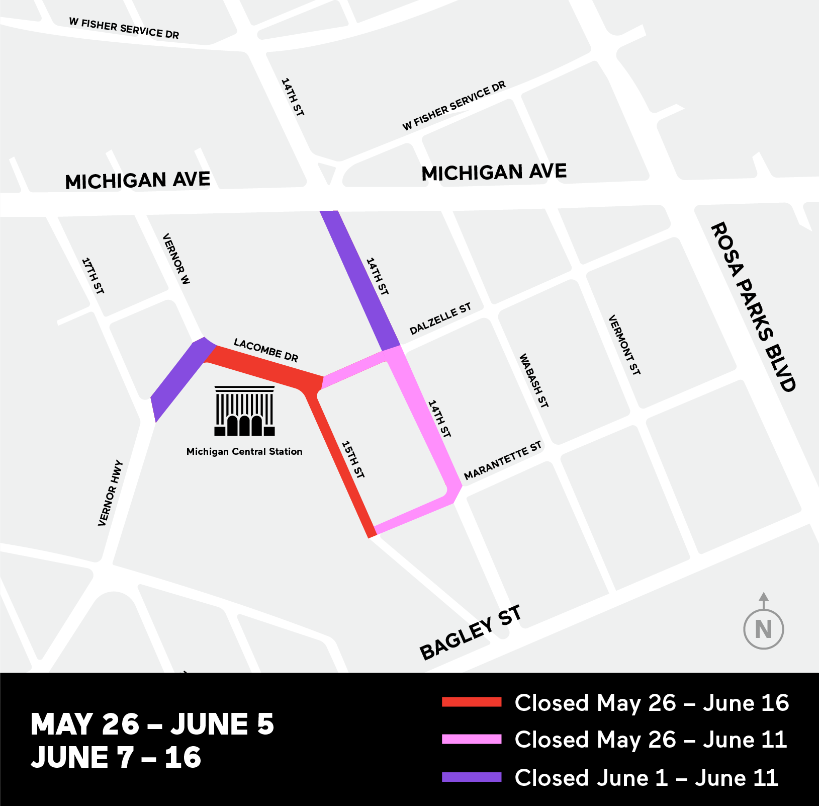 Michigan Central Street Closures 1