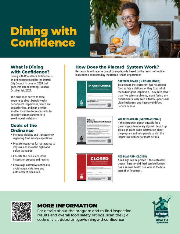 Dining with Confidence Ordinance graphic