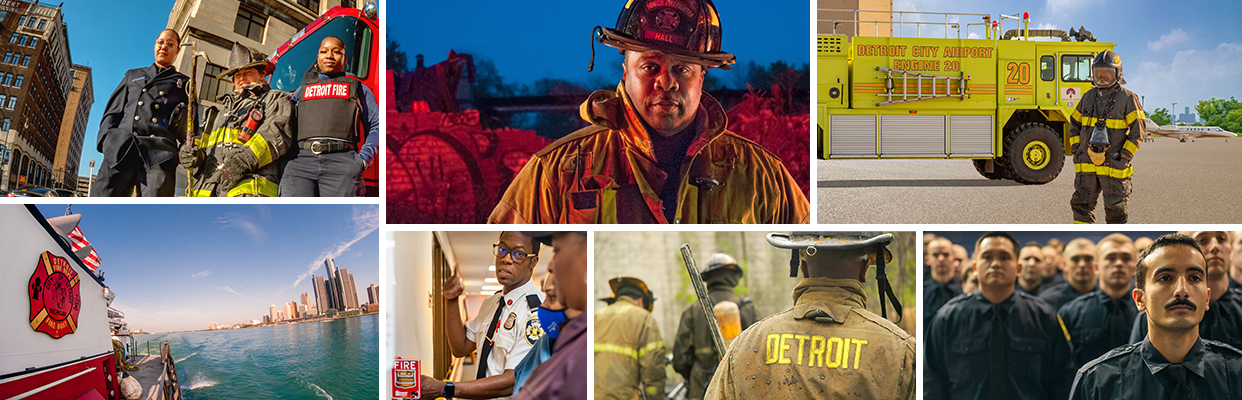 fire department photo collage